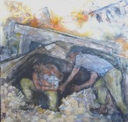 Rescue from the Rubble, Aleppo I acrylic 60cm x 60cm