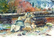 The Run Off at Whistler BC  water colour 12 x 16in