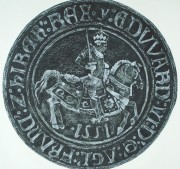Edward VI coin collagraph 21 x 21in