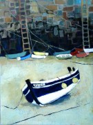 Aground at low Tide, St Ives 16 x12in acrylic - Copy